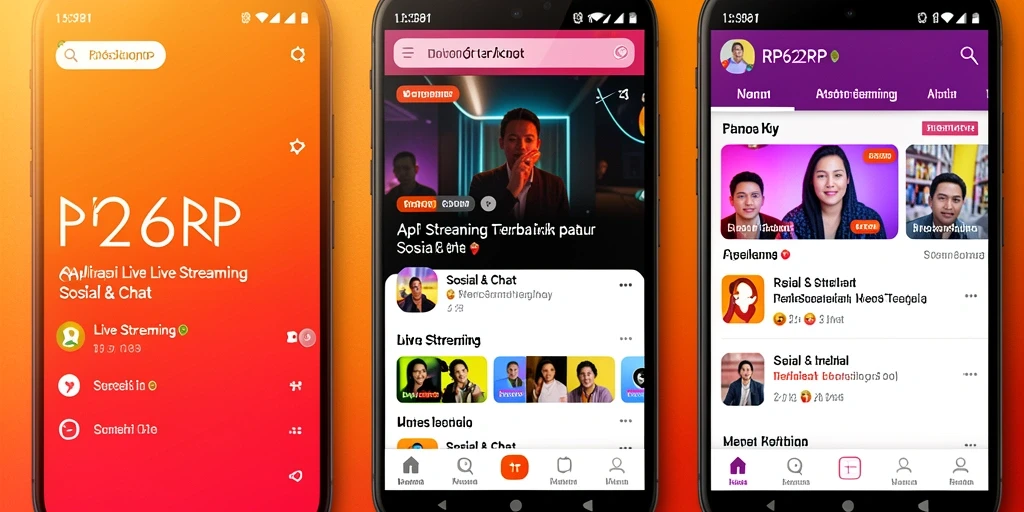 Antarmuka pengguna RP62RP saat live streaming yang menarik.