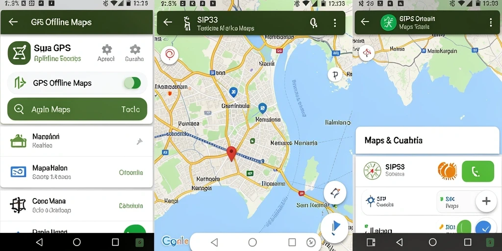 Tampilan antarmuka aplikasi SIP33 dengan fitur GPS Offline Maps.